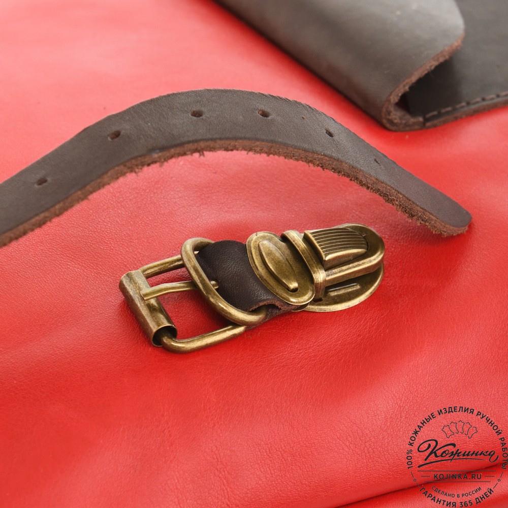 Кожаный рюкзак "Vogue" (красный) 